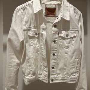 White Levi Denim Trucker Jacket, Women’s Large